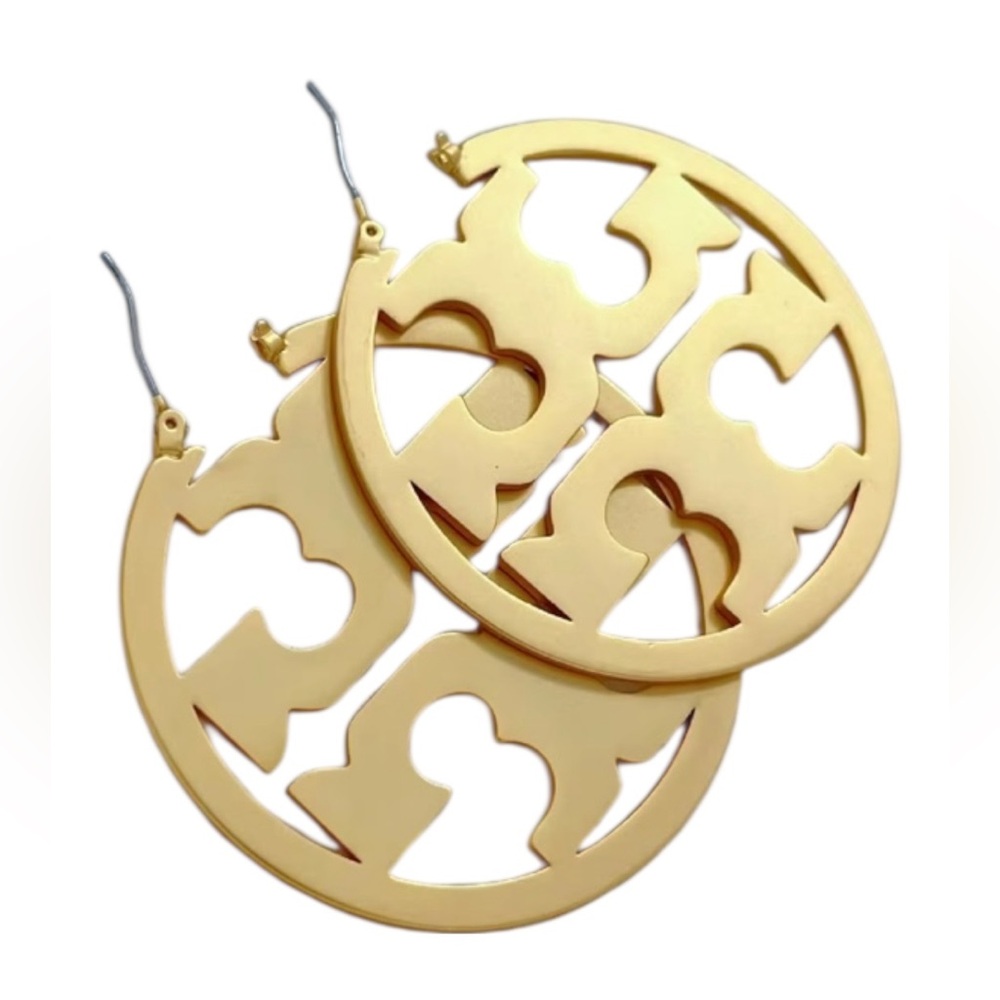 Tory Burch Gold Logo Earrings - Picture 3 of 14